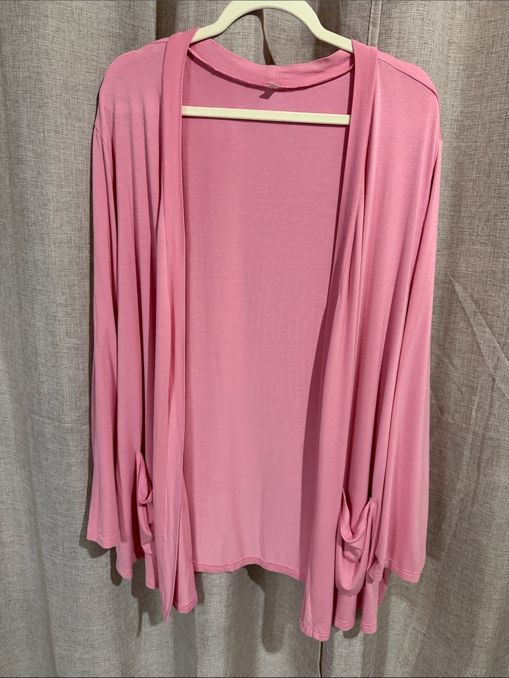 Lightweight Pink Open Front Cardigan
